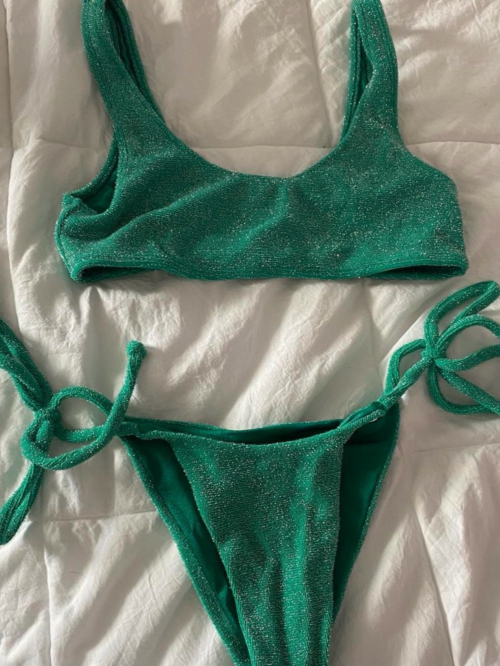 Sparkly Green Frankie’s Bikinis Set